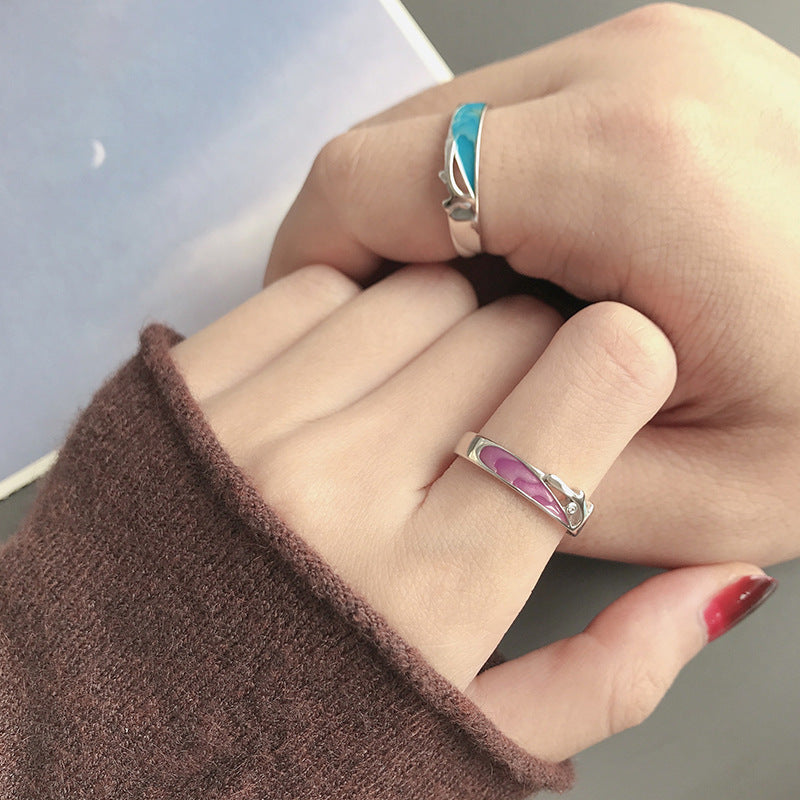 Student Minimalist Couple Rings Adjustable Creative Ring