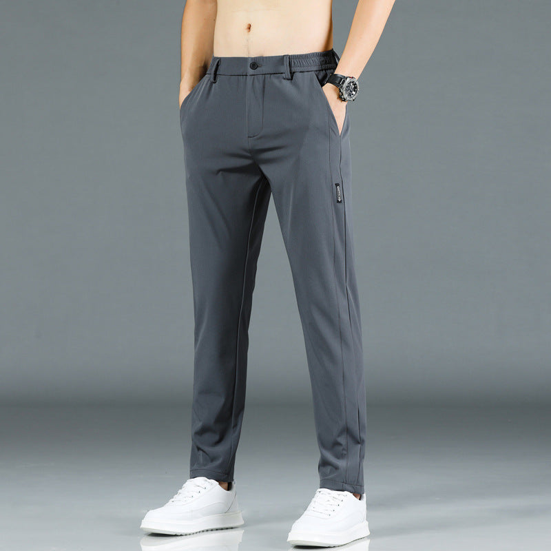 Men's Casual Pants Ice Silk Men's Pants Straight Trousers Men's Trousers Men's Fashion Casual