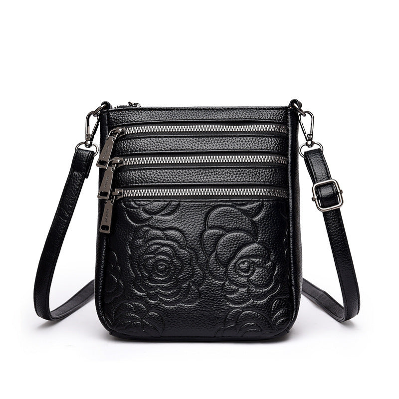 Middle-aged Lady Mother Casual Embossed Shoulder Bag Height