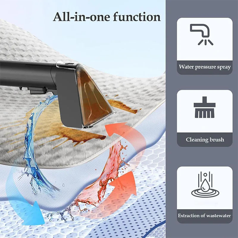 500W Carpet Cleaner Upholstery Multi-function Vacuum Cleaner Dust Collection and Cleaning 2 in 1 with Dual Water Tank Dust Colle