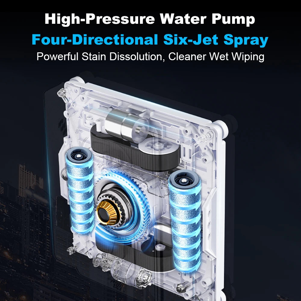 Window cleaning robot Liectroux S9,with 2 roller brushes,6-way water pump spray,9KPa,frameless works,app control