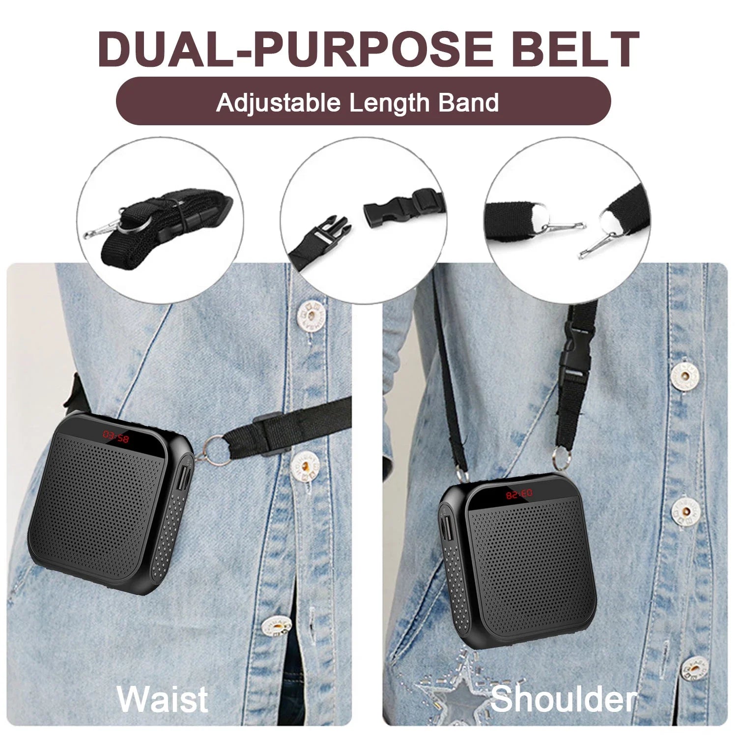 Megaphone Voice Amplifier Portable Personal Voice Speaker s With Microphone Display Loudspeaker For Teachers Speech Tour Guide