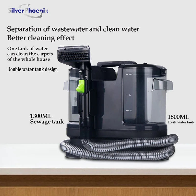 500W Carpet Cleaner Upholstery Multi-function Vacuum Cleaner Dust Collection and Cleaning 2 in 1 with Dual Water Tank Dust Colle