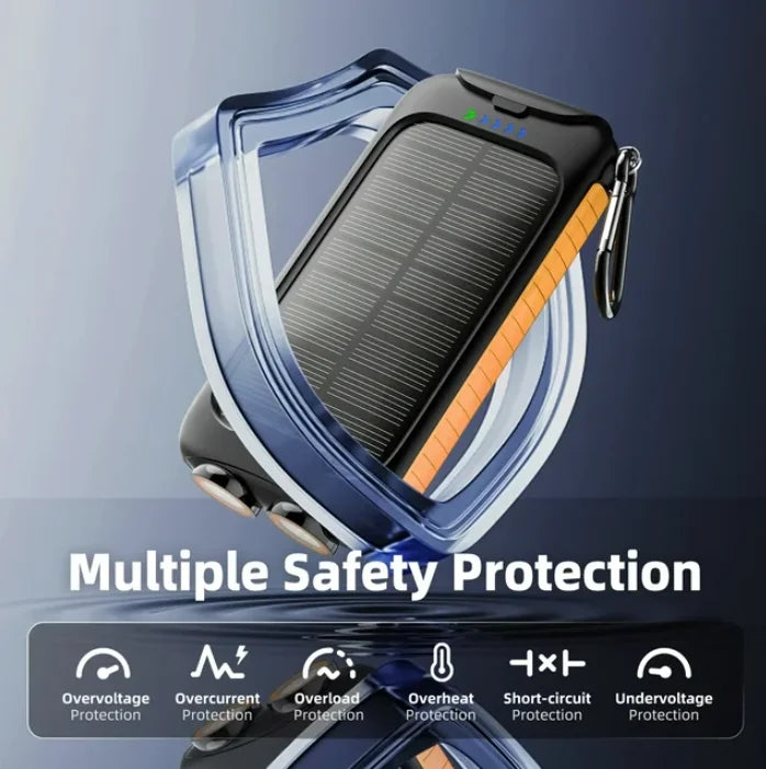 30000mAh Portable Charging Powerbank Chargeur Solaire Strong LED Light Solar Power Bank for Outdoors Camping Emergency