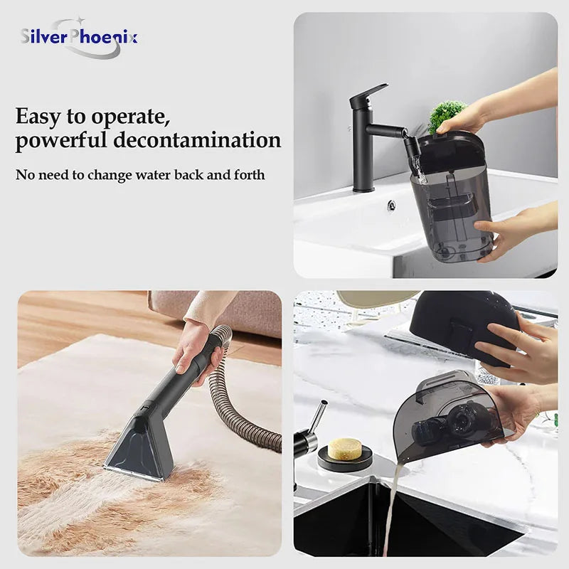 500W Carpet Cleaner Upholstery Multi-function Vacuum Cleaner Dust Collection and Cleaning 2 in 1 with Dual Water Tank Dust Colle