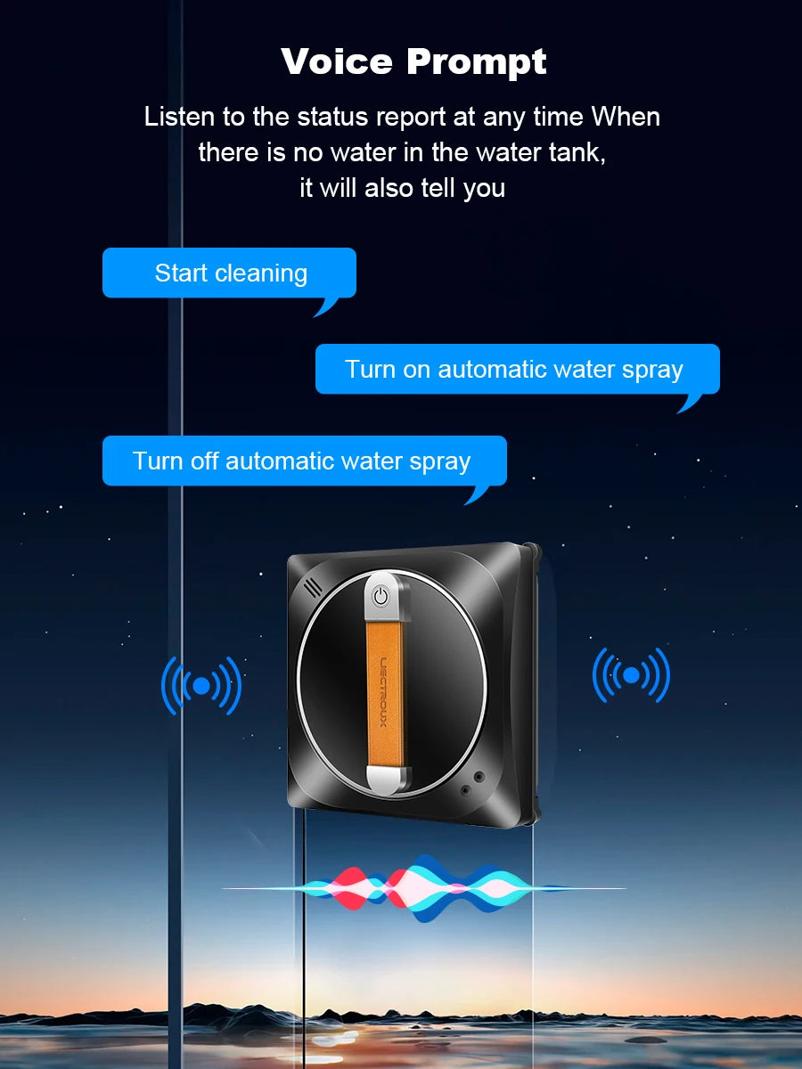 Window Vacuum Robot Cleaner Liectroux YW910,Double Water Spray,Laser Sensor,Home Floor Windows Robot Vacuum Cleaner,App Control