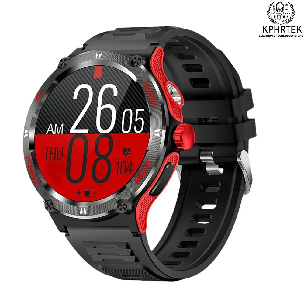 2024 new Smart Watch Men KT76 Sport Smart watches For Men Woman LED Flashlight Compass Bluetooth Call Heart Rate 3ATM Waterproof
