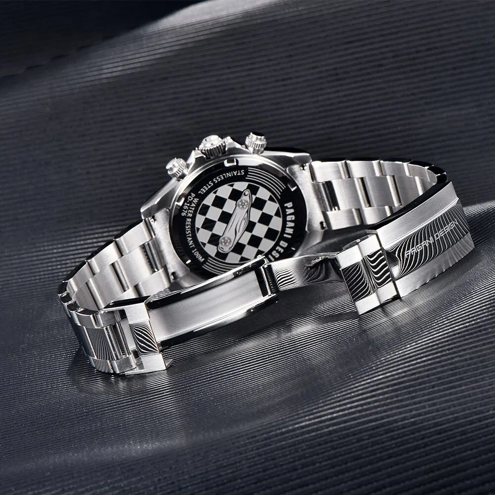 New PAGANI DESIGN 1676 New Men's Watches Quartz Wrist Watch Men Retro Sports Chronograph Japan VK63 Sapphire Glass Clock