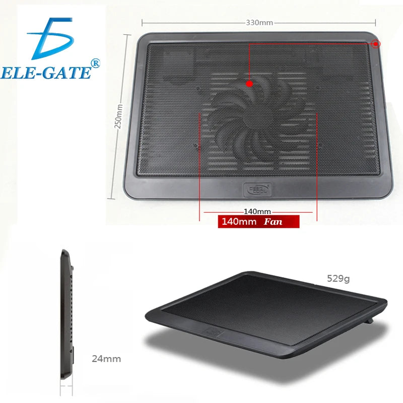 Cooling Base with 1 Fan USB Laptop Cooler Pad Stand Metal Material Stock Product