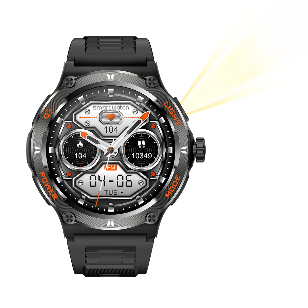 2024 new Smart Watch Men KT76 Sport Smart watches For Men Woman LED Flashlight Compass Bluetooth Call Heart Rate 3ATM Waterproof