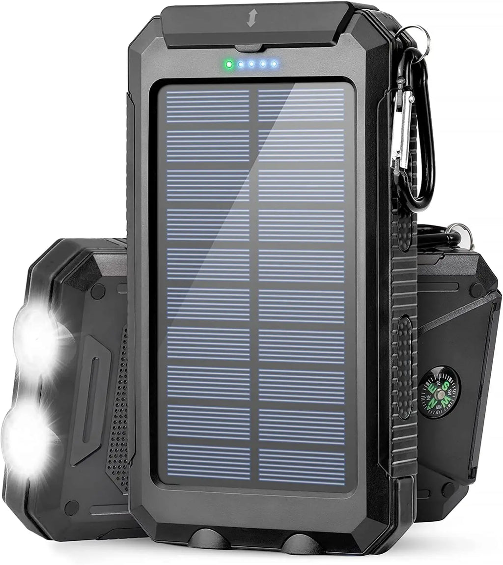 2025 New Portable Powerbank Dual Usb Solar Power Bank Waterproof 20000 Mah Solar Power Station Solar Mobile Phone Charger