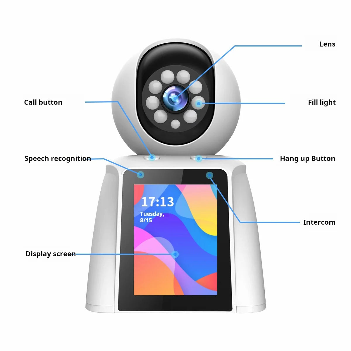 2k Smart Camera Full Color Night Vision Two-Way Voice Video Call Indoor WiFi  Cloud Data