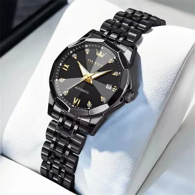 OLEVS 9982 Women Mechanical Automatic Wristwatches Waterproof Luminous Hands Women's Watches for Ladies Girls Montre Femme Reloj