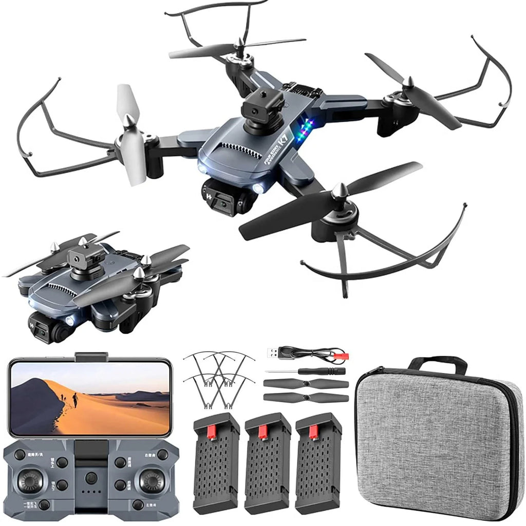 New K7 Pro 4k Dual Camera Wifi FPV Avoidance Obstacle and Optical Flow Rc Quadcopter Dron Rc Helicopter Boys Toys