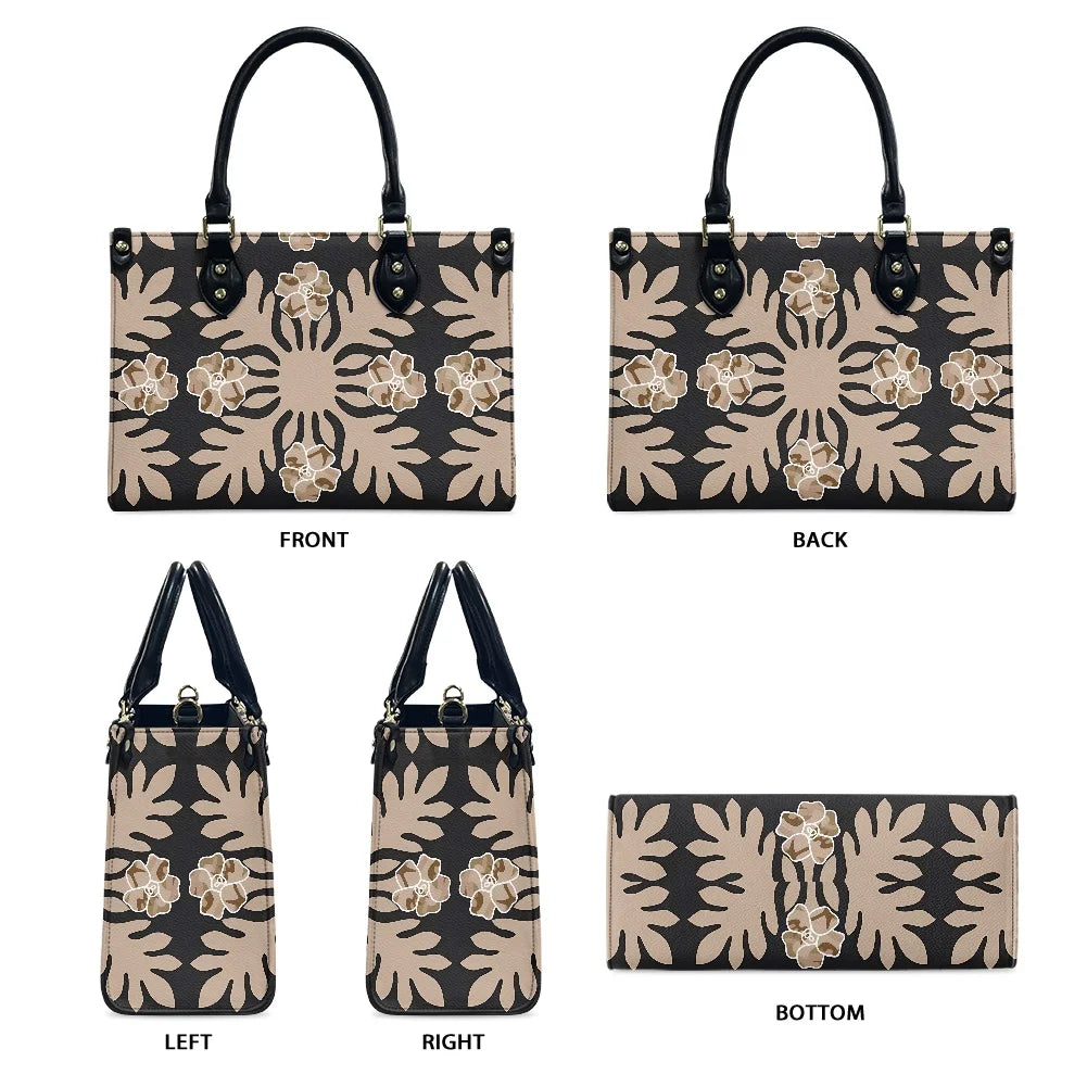 Black and White Tribal Polynesian Printed Bags Women Handbags Ladies Luxury Women Shoulder Bags High Quality Pu Leather Handbag