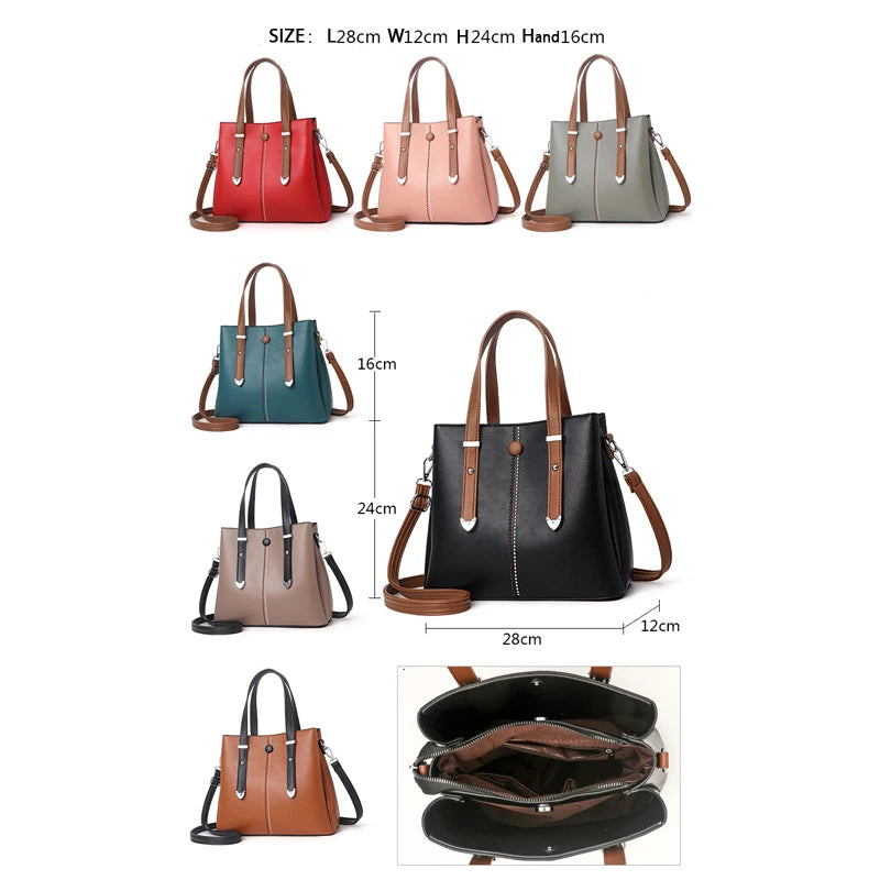 New Senior Leather Good Quality  Women Handbags Large Capacity Casual Girls Shoulder Bag Ladies Cross Body Bag Commutingr Custom