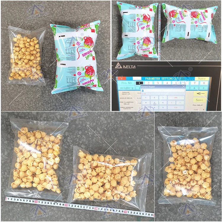 Autompack High Speed Automatic Coffee Milk Food Granule Cheese Crackers Tea Sugar Snack Bag Sachet Filling Packaging Machine