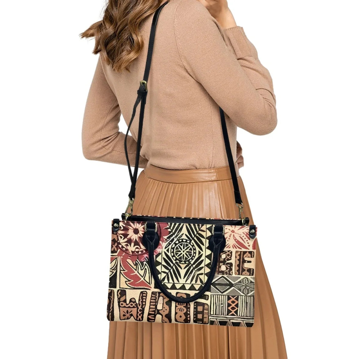 Customize Women's Handbag Leather Bags Women Handbags Ladies Wholesale Custom Polynesia Hawaiian Style Handbags for Women Luxury