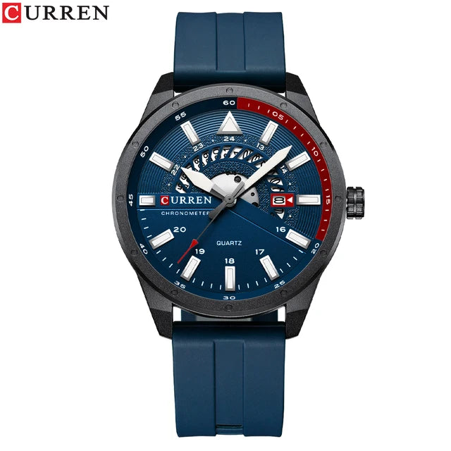 CURREN 8421 Men's Watches Minimalist Waterproof Sport Watch Men Silicone Creative Dial Wristwatch Custom Logo Watch Reloj