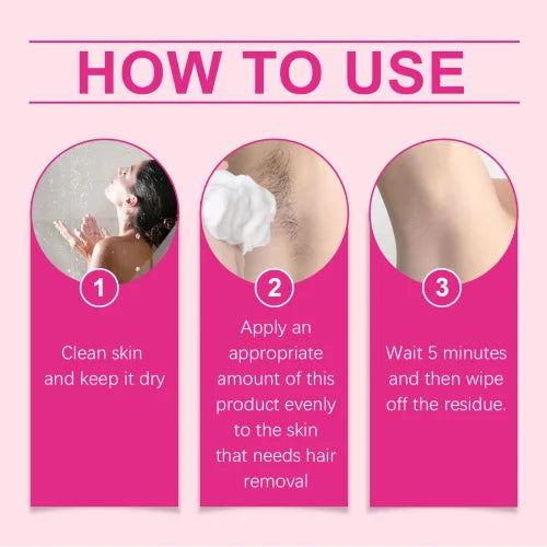 OUHOE Gentle Depilatory Body Hair Removal Refreshing Silky Skin Care Foam Mousse