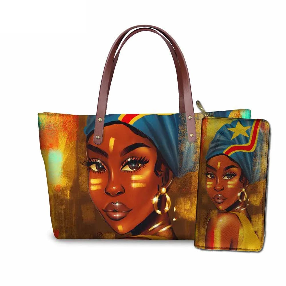 Young Ladies Handbags Black Art American African Girls Printed Popular Hand Bags Women Handbags Lady Fashion Designers Handbags
