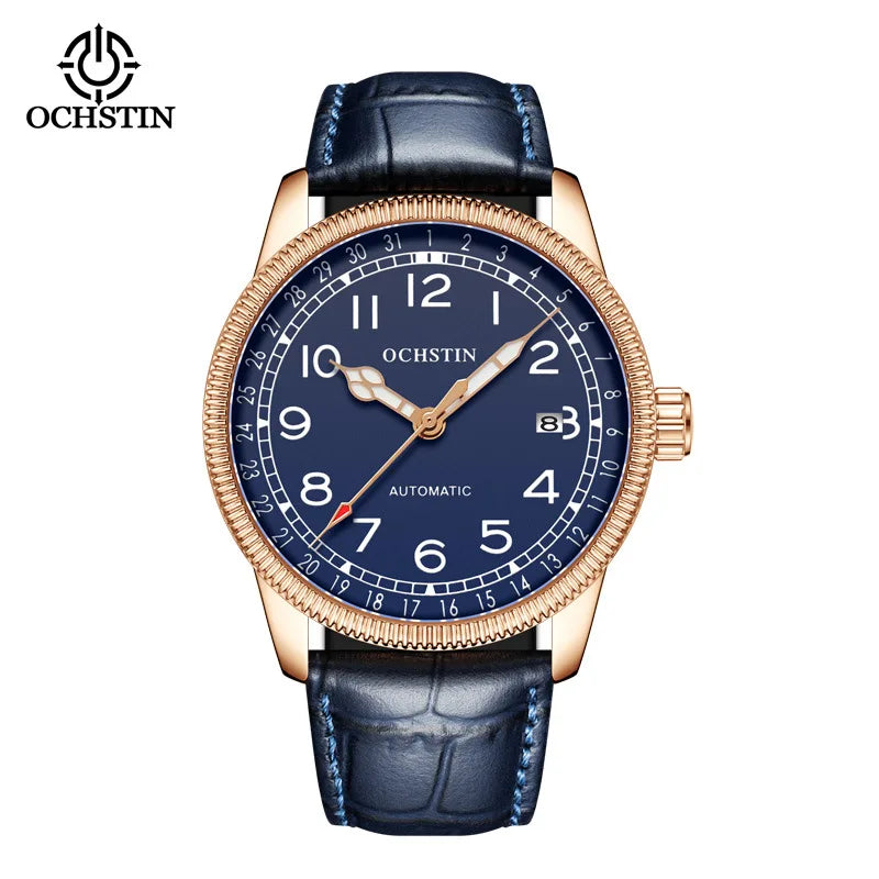 OCHSTIN 7006 GA7006 Waterproof Classic Auto Date Clocks Men's Watches Automatic Mechanical Business Leather Nylon Wristwatches