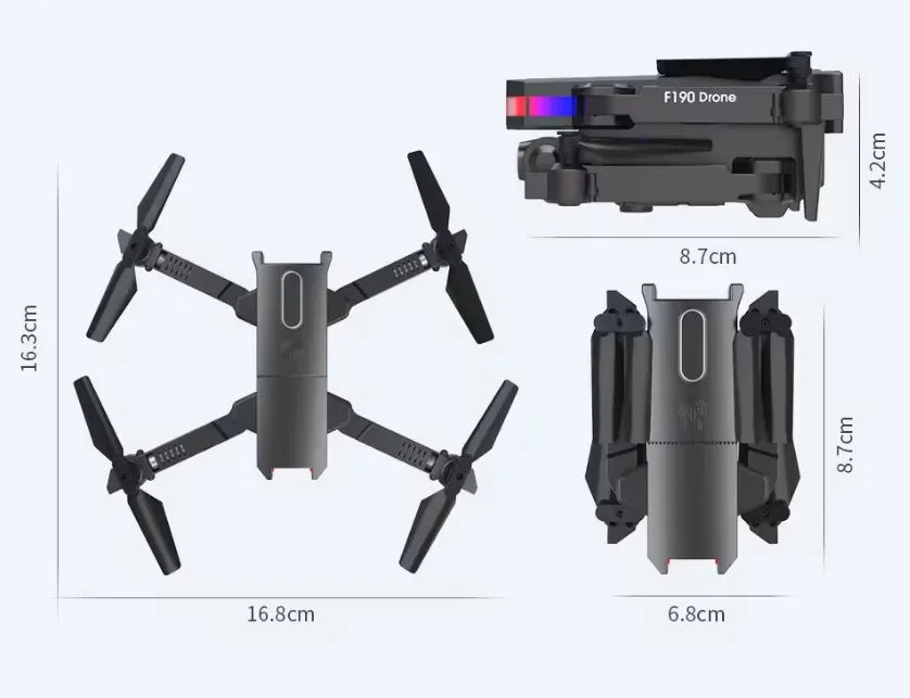 New F190 Drone Foldable RC Quadcopter with 4K HD Dual Camera Wifi FPV Toys Mini Drone V E58 E99 K3 F189