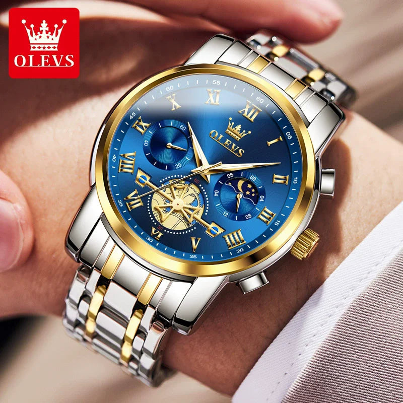 OLEVS 2859 Top Band Men's Watches Classic Roman Scale Dial Luxury Wrist Watch for Men Hot Quartz Waterproof Luminous Male