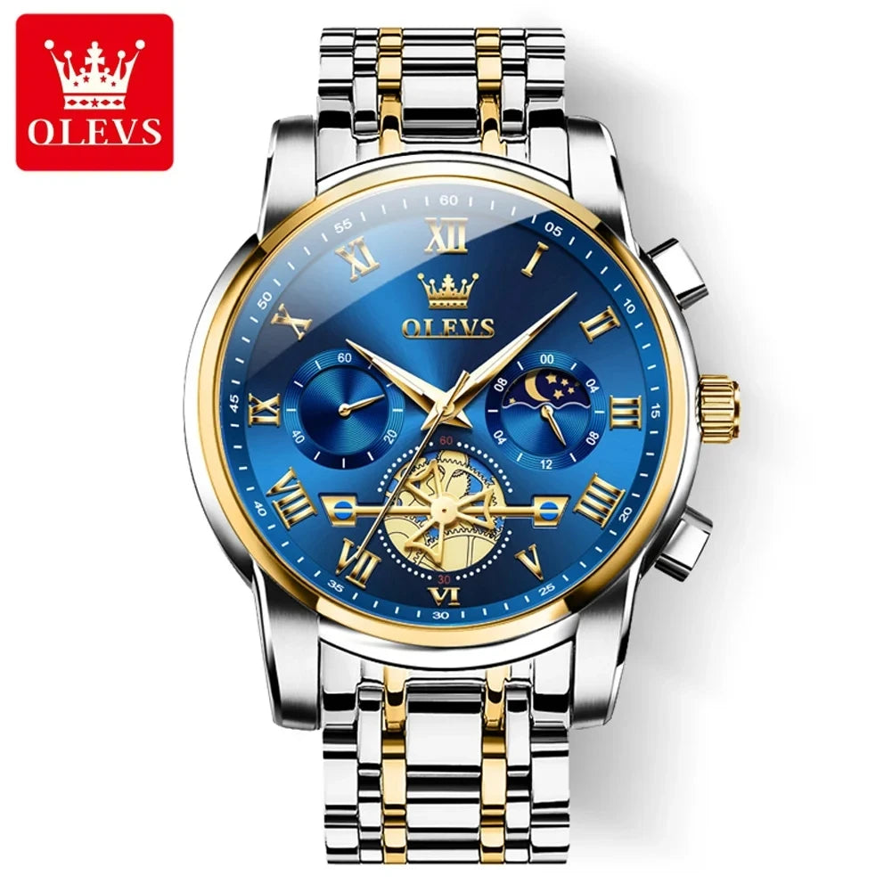 OLEVS 2859 Top Band Men's Watches Classic Roman Scale Dial Luxury Wrist Watch for Men Hot Quartz Waterproof Luminous Male