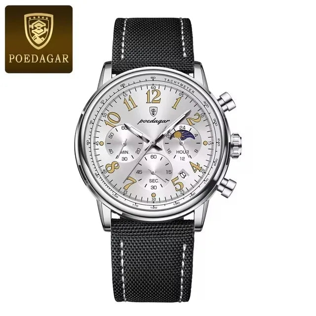 POEDAGAR Men's  Watches 808 Leather Creative Watches Men Wrist Hot Sale Luxury Creative Men Watch Movement  Montre Homme