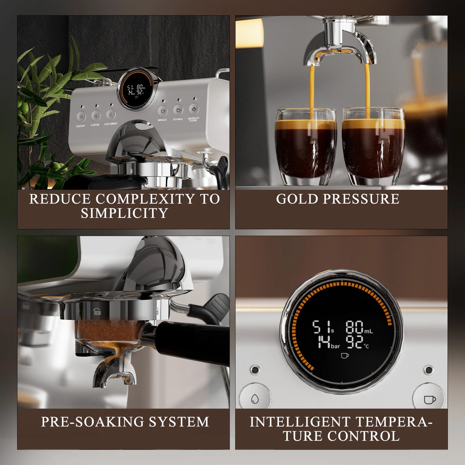 Empstorm CB1 Espresso Machine 120v Electric Semi Automatic Coffee Machine US Local Stock  with Complete Accessories