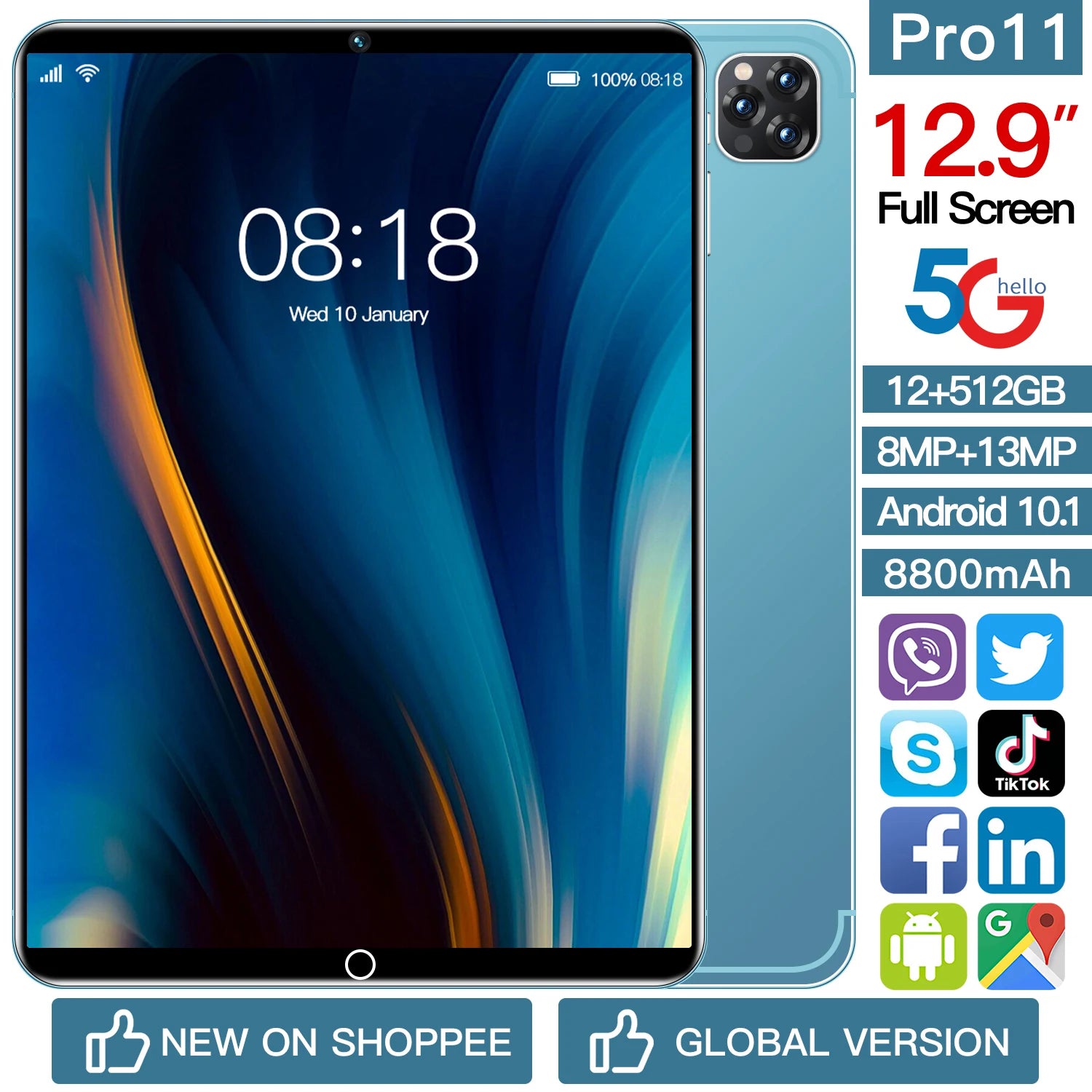 Business Tablet Gal Axy Tab Tablet with Sim Card S24 Tablet with Sim Card 16+256G 8Core Give Keyboard Mouse with Leather case