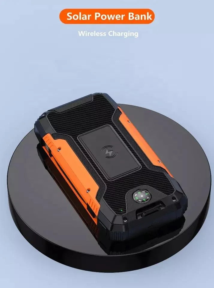 Newest Custom Outdoor High Capacity Wireless Fast Charging Solar Power Bank 20000mAh Waterproof Portable Charger