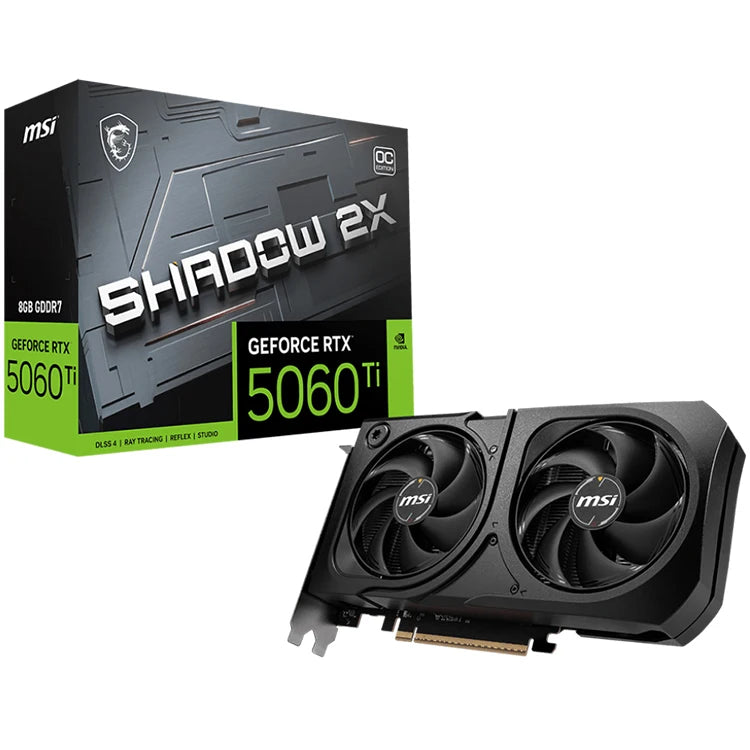 MSI Ventus GeForce RTX 5060 Ti 8GB GDDR7 PCI Express 5.0 X 16 (use X8) Graphics Card RTX 5060 Ti 8G VENTUS 2X OC PLUS