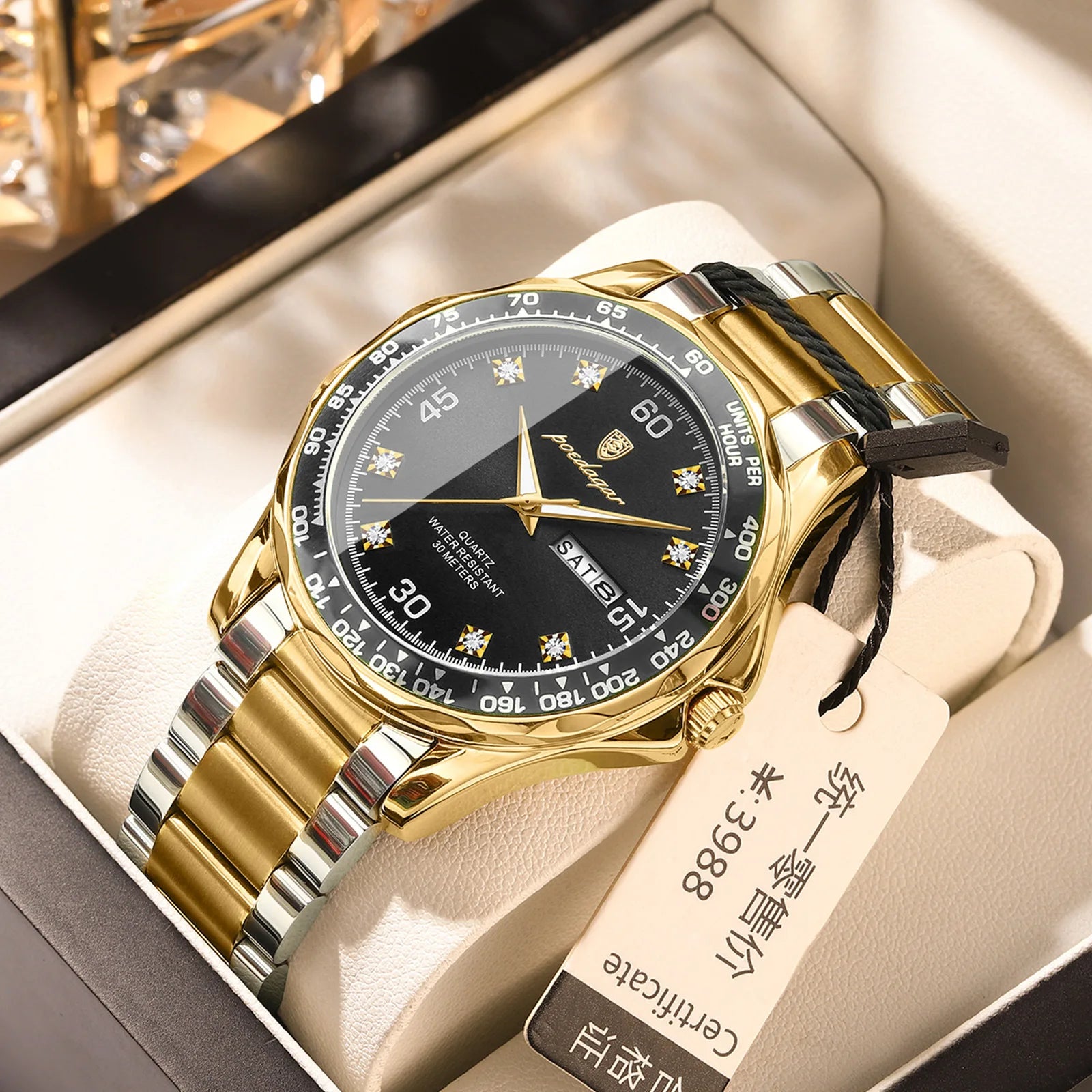 POEDAGAR 963 Fashion New Luxury Quartz Male Wristwatch Waterproof Luminous Business Watch for Men Stainless Steel Men's Watches