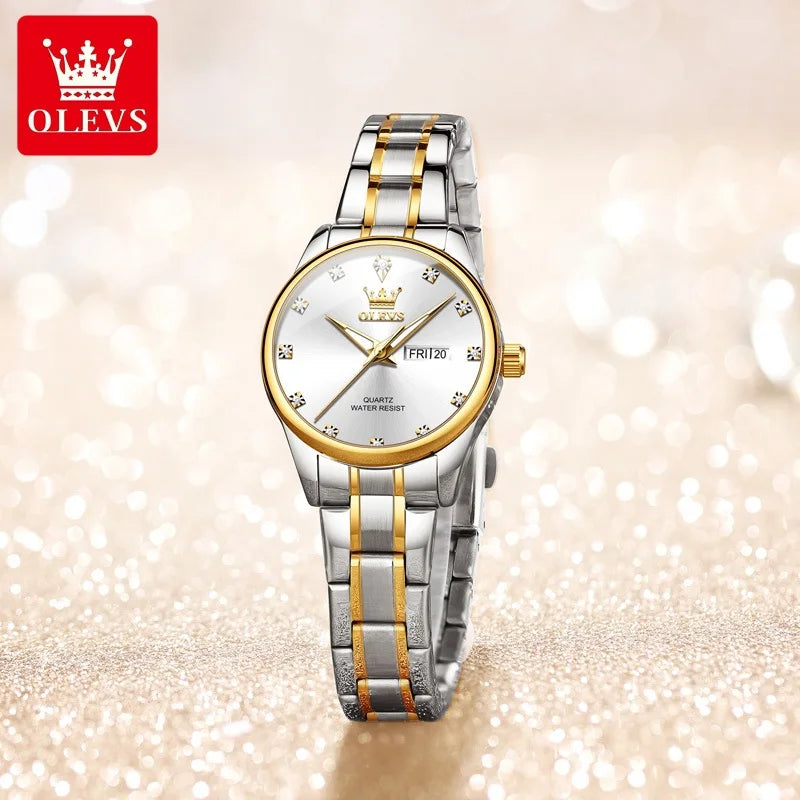 OLEVS 3612 Popular Brand Quartz Wrist Watch Classic Charm Styles Waterproof Stainless Steel Luminous Business Women's Watches