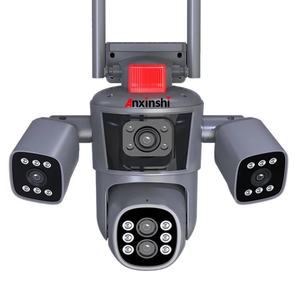 Anxinshi IPC360 Home 16MP 4 Lens 3 Screen 10x Zoom Wireless WiFi Camera  Home Security Wifi Panorama Cctv Ip Cameras 8k