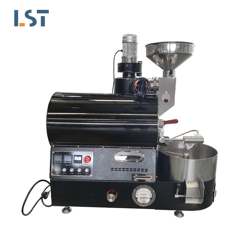 1kg Stainless Steel Fully Automatic Coffee Roaster Machine Temperature Control Small Gas/Electric Powered Household Use 220V