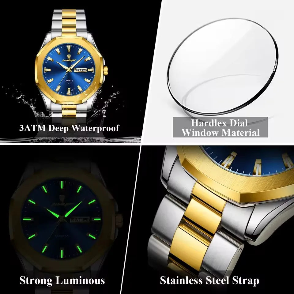 POEDAGAR Watch for Men 875 New High Quality Sport Quartz Men's Watches Waterproof Steel Jewelry Wristwatches Reloj Montre Gift