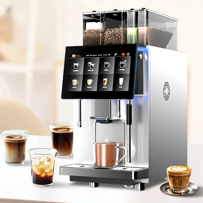 Self Adjust Taste Smart One-button Grinder Bean to Cup Maquina Para Cafe Express Y Capuchino Automatic Coffee Machine Commercial