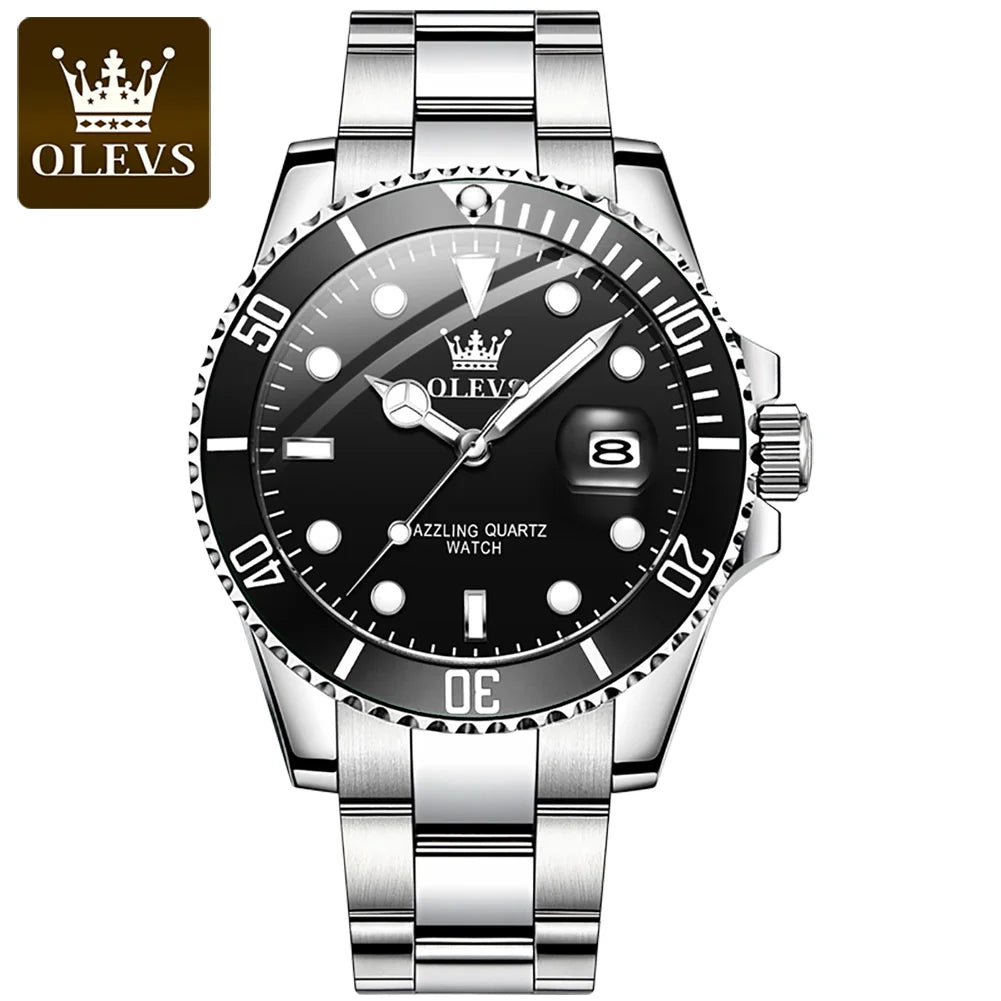 OLEVS 5885 Men's Watches Movement Watch Male Steel Waterproof Business Fashion Date Week Wrist Watch for Men
