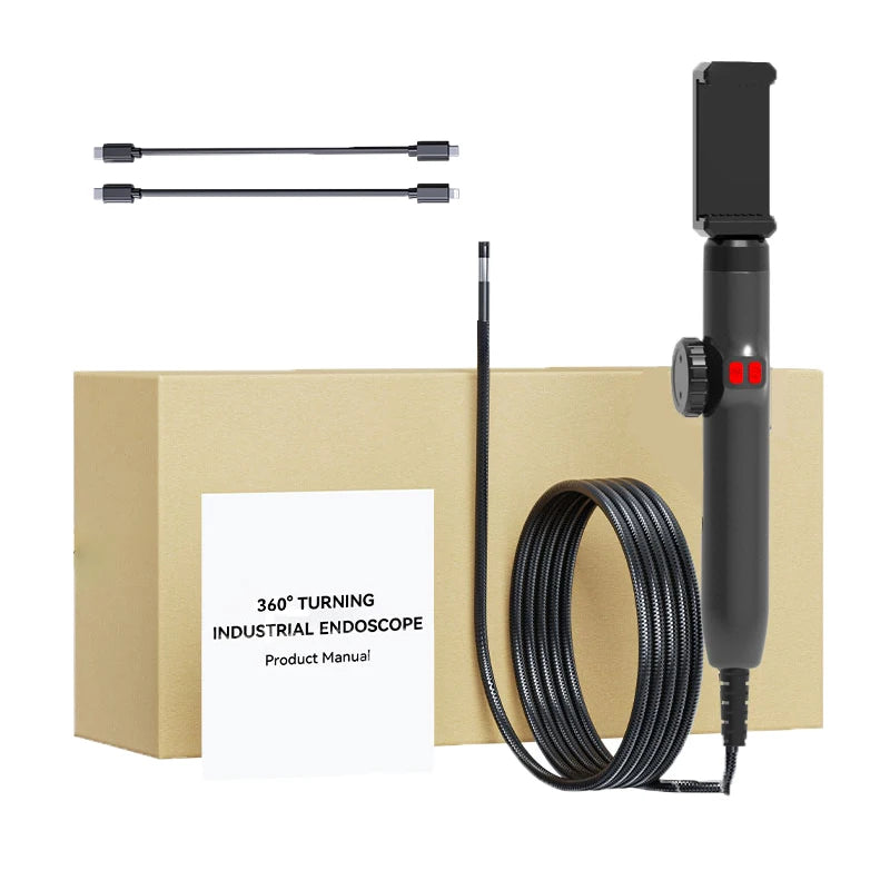 New J108 Two Ways Steering Endoscope 6mm 1m 1440P Full hd Endoscope Camera for Home Sewer Inspection Sewer Camera Home Security