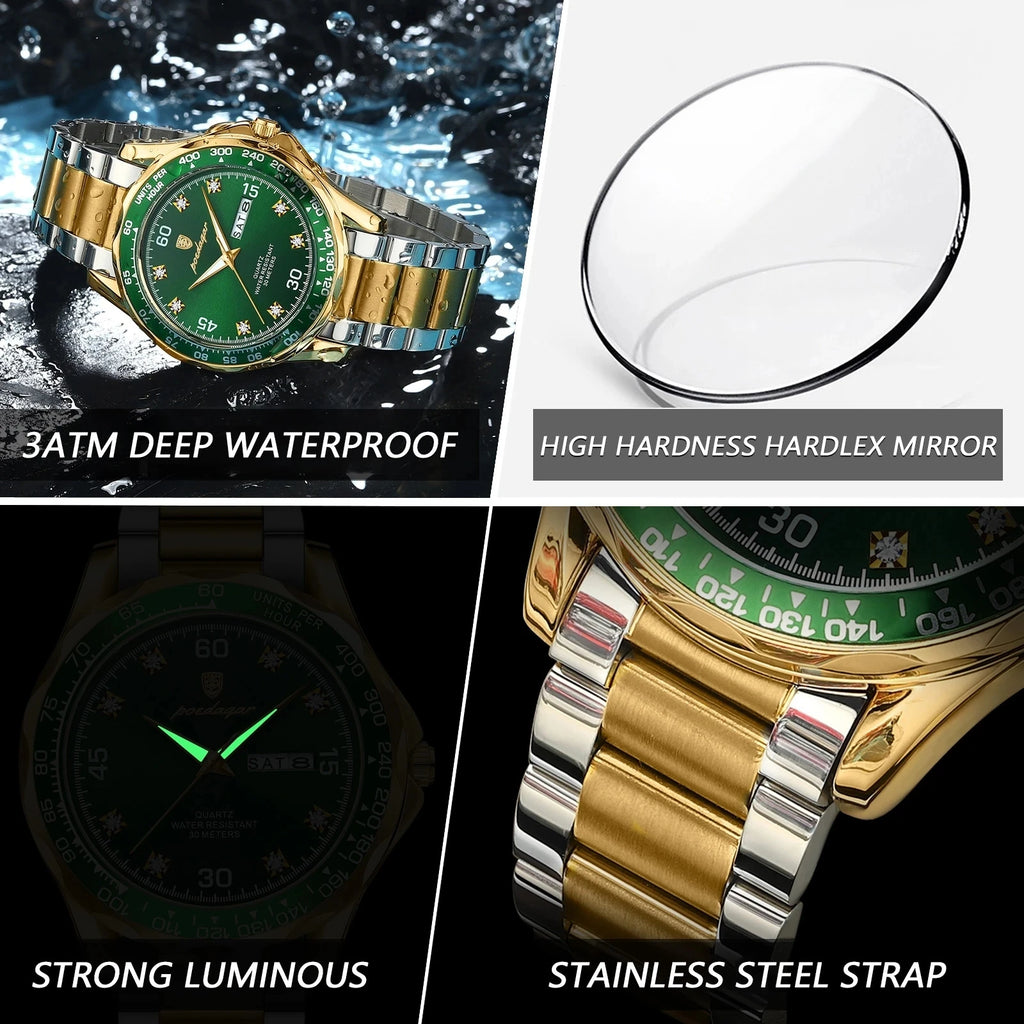 2026 New Poedagar 963 Fashion Casual Luxury Business Quartz Watches Waterproof Luminous Stainless Steel Men's Watches for Men