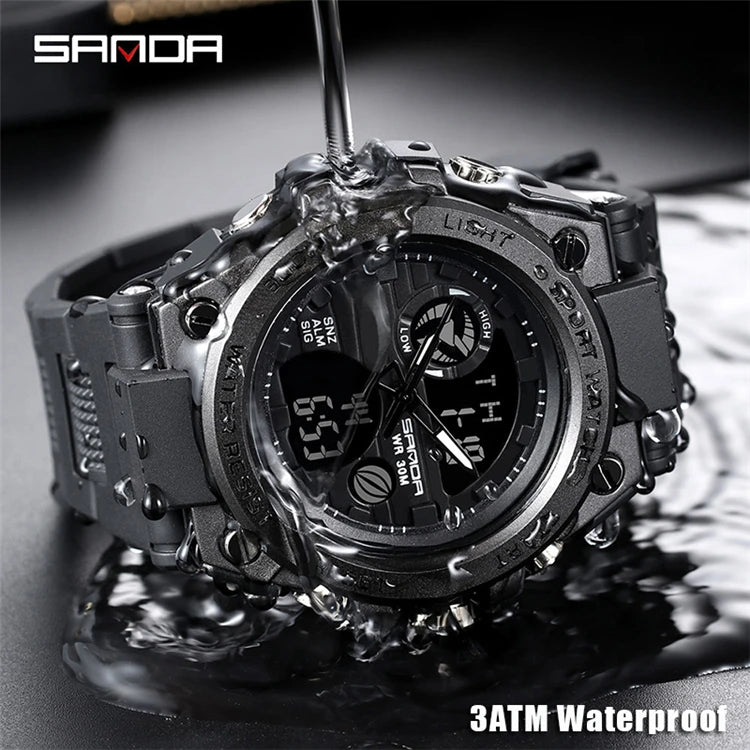 SANDA 739 Sports Men's Watches Top Brand Luxury Sport Quartz Watch Men Waterproof Male Clock Relogio Masculino 2020