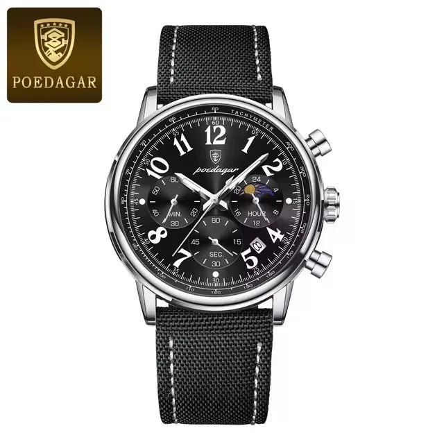 POEDAGAR Men's  Watches 808 Leather Creative Watches Men Wrist Hot Sale Luxury Creative Men Watch Movement  Montre Homme