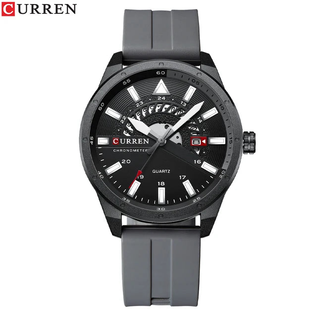 CURREN 8421 Men's Watches Minimalist Waterproof Sport Watch Men Silicone Creative Dial Wristwatch Custom Logo Watch Reloj