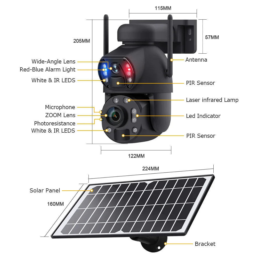 SZGOING 36X Zoom Solar Panel Power Cctv Security Ptz 4g Camera Solar with Sim Card