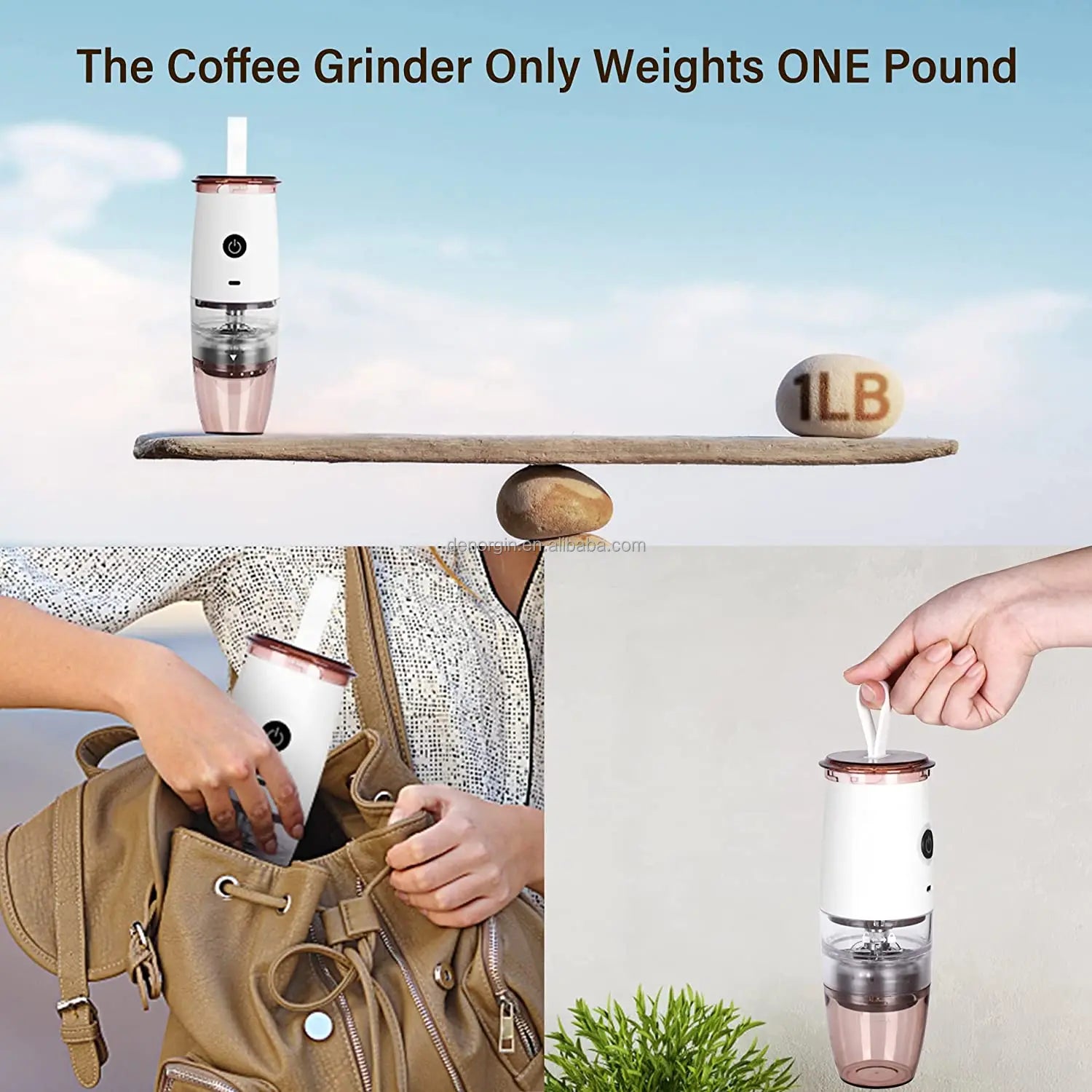 Electric Manual 2 in 1 Coffee Grinder Portable Camping Kitchen Outdoor Automatic Coffee Grinder Machine