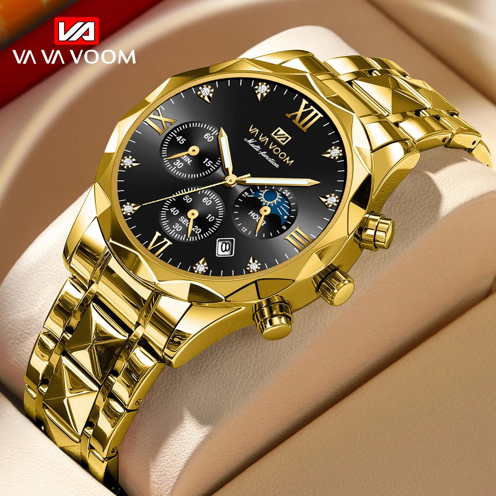 Hannah Martin Vava Voom 2741 Fashion Men's Watches Brand Waterproof Stainless Steel Business High End Date Quartz Watch for Men