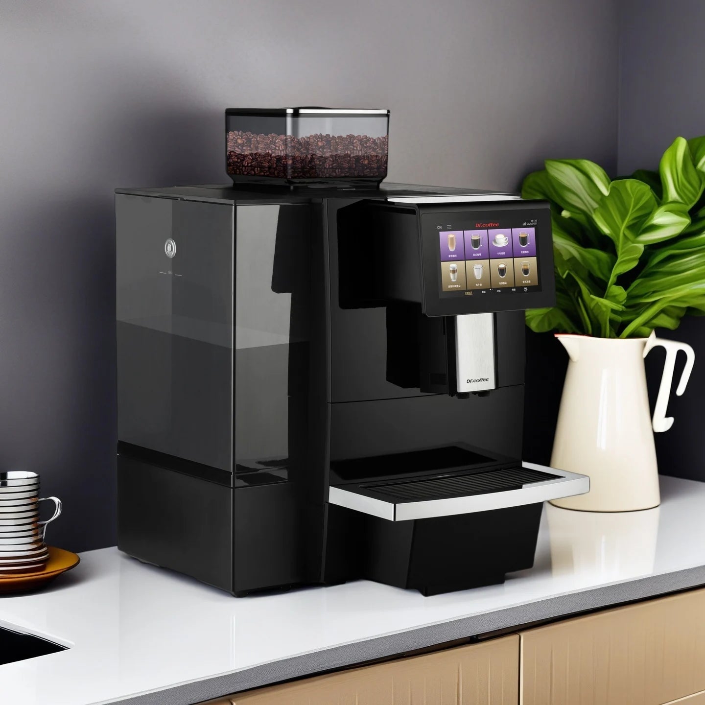 Dr.Coffee F11 Big Plus Commercial Fully Automatic Coffee Machine Cafe Espresso Maker for Office Shop with US Plug